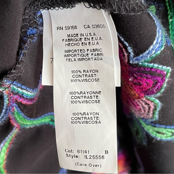 KAREN KANE OFF SHOULDER FLORAL EMBROIDERED MULTI COLOR TOP SIZE M - Picture 6 of 7